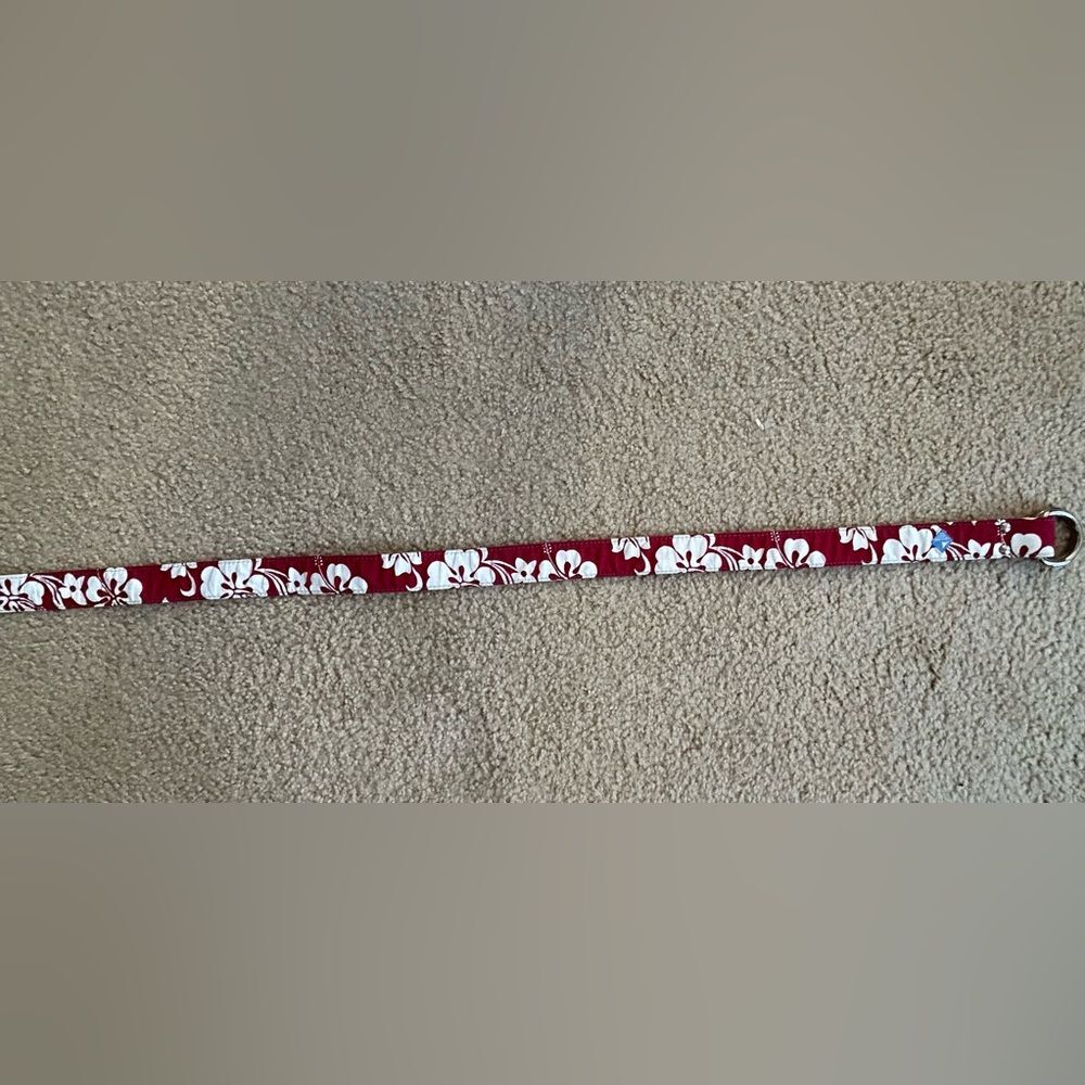 Classic Hawaiian Floral Red Belt quality hardware and material men small